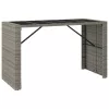  szürke polyrattan üveglapos kerti asztal 185 x 80 x 110 cm