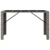  szürke polyrattan üveglapos kerti asztal 185 x 80 x 110 cm