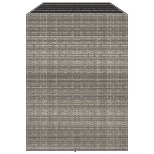 szürke polyrattan üveglapos kerti asztal 185 x 80 x 110 cm