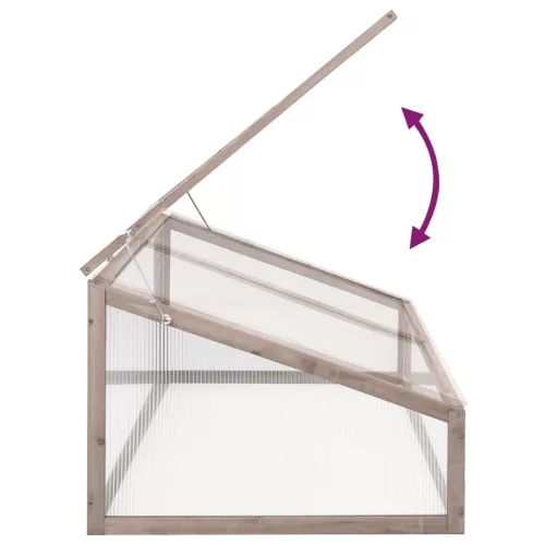  szürke fenyőfa melegház 110 x 58,5 x 39 cm