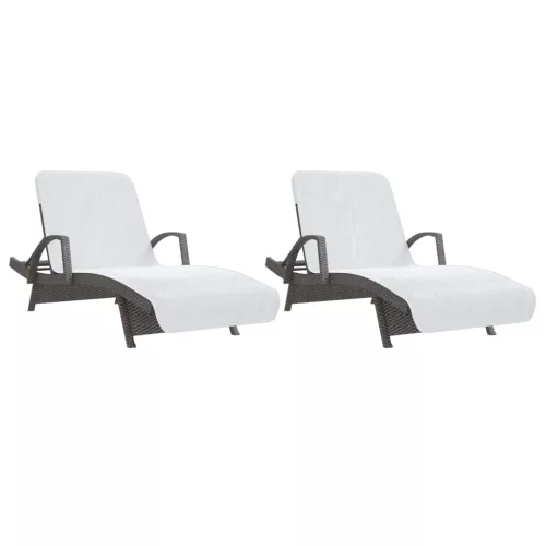  2 db fehér 400 GSM szövet strandtörölköző 75 x 200 cm