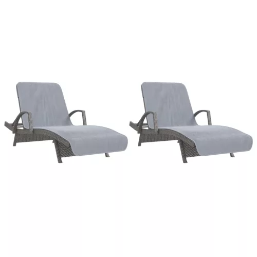  2 db szürke 400 GSM szövet strandtörölköző 75 x 200 cm