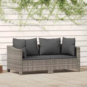    2 részes szürke polyrattan kerti ülőgarnitúra párnákkal