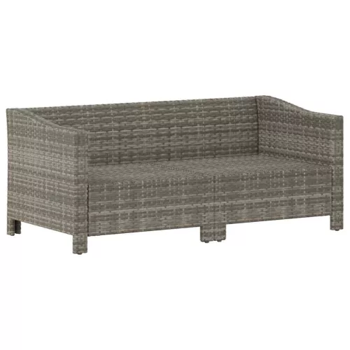  2 részes szürke polyrattan kerti ülőgarnitúra párnákkal