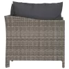  2 részes szürke polyrattan kerti ülőgarnitúra párnákkal
