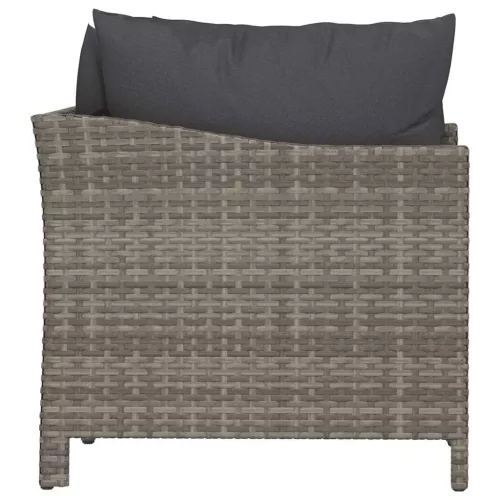  2 részes szürke polyrattan kerti ülőgarnitúra párnákkal