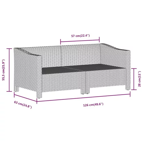  2 részes szürke polyrattan kerti ülőgarnitúra párnákkal