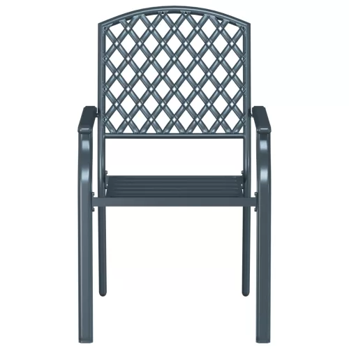  Kerti Székek 2 db Rakható Antracit Acél