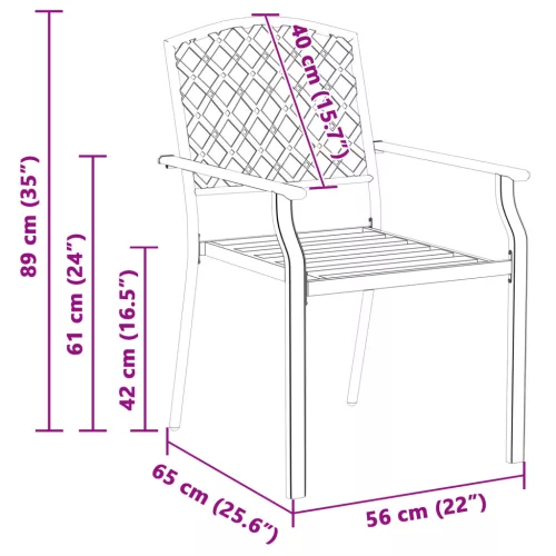  Kerti Székek 2 db Rakható Antracit Acél