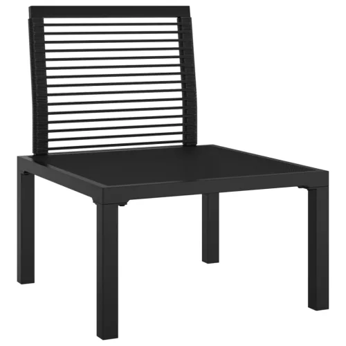  fekete-szürke polyrattan kerti szék párnákkal