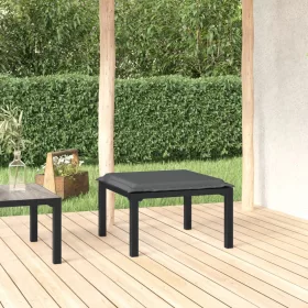  fekete-szürke polyrattan kerti lábtartó párnával