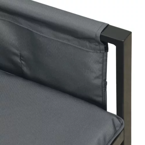  antracitszürke acél és textil kerti sarokkanapé