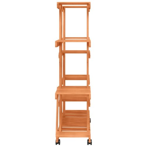  tömör fenyőfa virágtartó állvány kerekekkel 110 x 25 x 115 cm