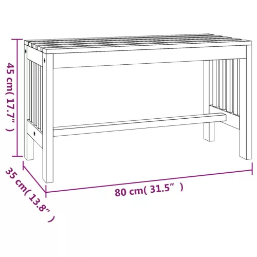  tömör eukaliptuszfa kerti pad 80 cm