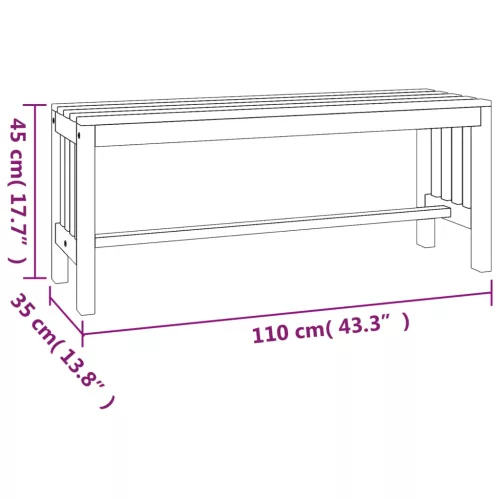 tömör eukaliptuszfa kerti pad 110 cm