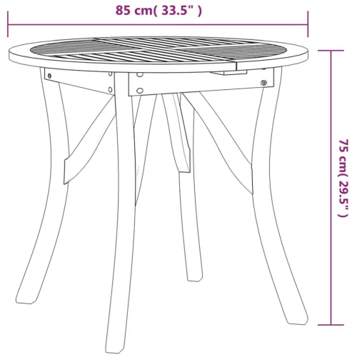  tömör akácfa kerti asztal Ø85 cm
