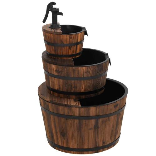  tömör fenyőfa szökőkút szivattyúval 60 x 60 x 94 cm