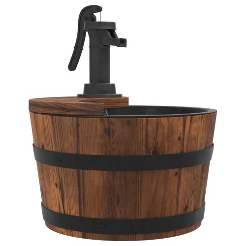  tömör fenyőfa szökőkút szivattyúval 28 x 28 x 34,5 cm