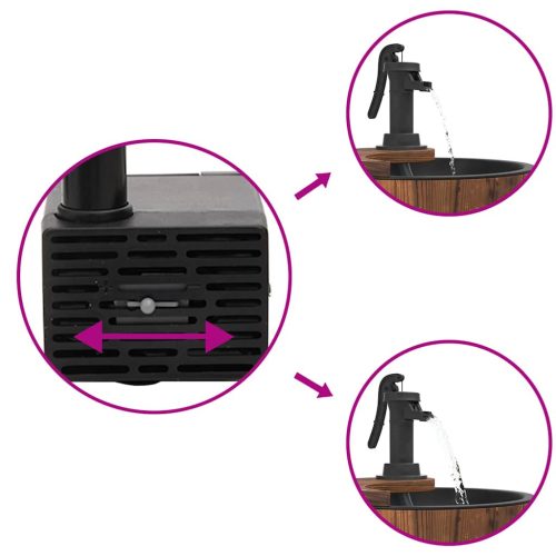  tömör fenyőfa szökőkút szivattyúval 28 x 28 x 34,5 cm