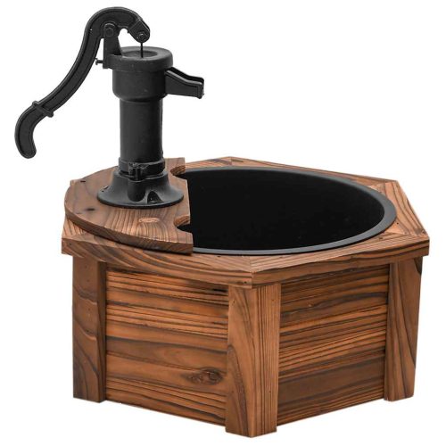  tömör fenyőfa szökőkút szivattyúval 57 x 57 x 53 cm