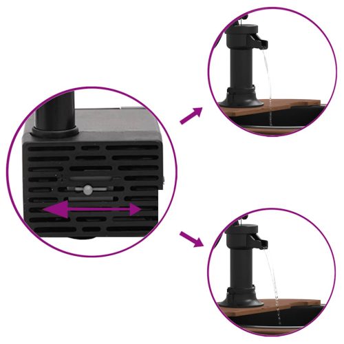  tömör fenyőfa szökőkút szivattyúval 57 x 57 x 53 cm