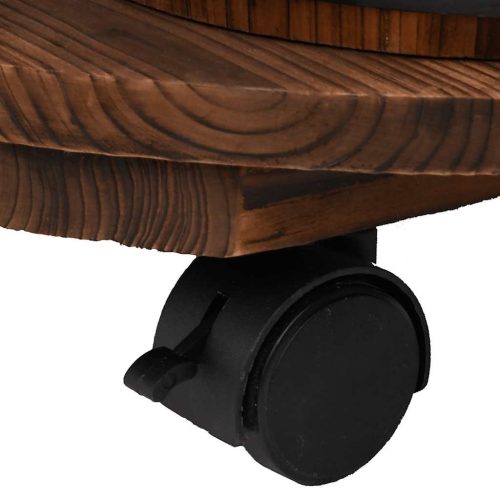  tömör fenyőfa kerekes szökőkút szivattyúval 55 x 55 x 80ncm