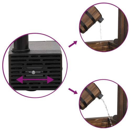  tömör fenyőfa kívánságkút szivattyúval 57 x 50 x 112 cm