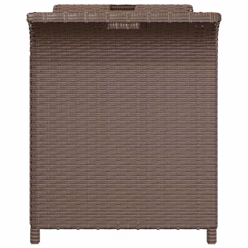  barna polyrattan kerti pad párnával 116 x 46 x 57 cm