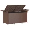  barna polyrattan kerti pad párnával 116 x 46 x 57 cm