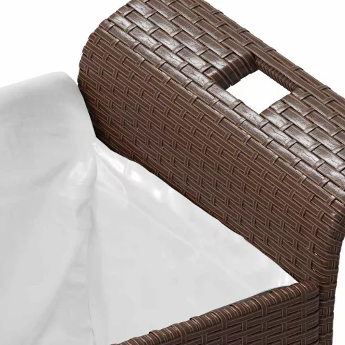  barna polyrattan kerti pad párnával 116 x 46 x 57 cm