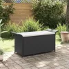  fekete polyrattan kerti pad párnával 116 x 46 x 57 cm