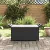  fekete polyrattan kerti pad párnával 116 x 46 x 57 cm
