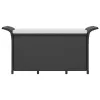  fekete polyrattan kerti pad párnával 116 x 46 x 57 cm