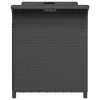  fekete polyrattan kerti pad párnával 116 x 46 x 57 cm