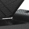  fekete polyrattan kerti pad párnával 116 x 46 x 57 cm