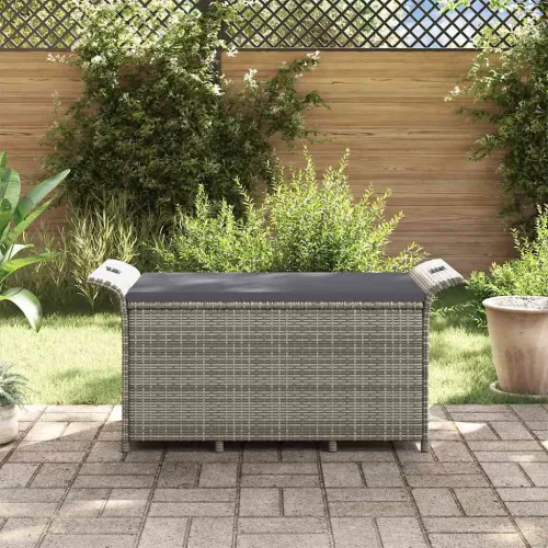  barna polyrattan kerti pad párnával 116 x 46 x 57 cm