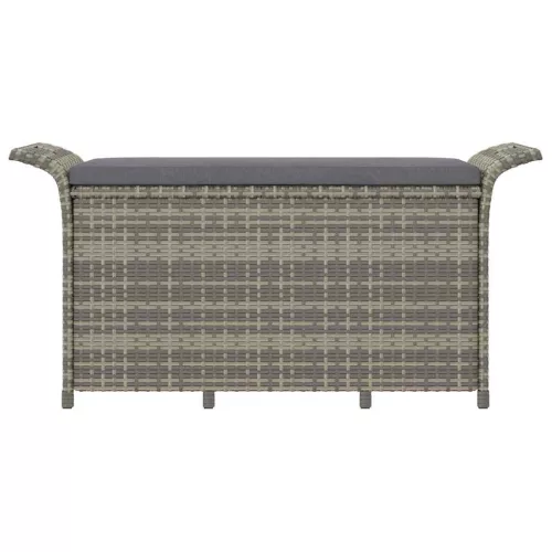  barna polyrattan kerti pad párnával 116 x 46 x 57 cm