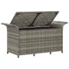  barna polyrattan kerti pad párnával 116 x 46 x 57 cm