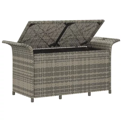  barna polyrattan kerti pad párnával 116 x 46 x 57 cm