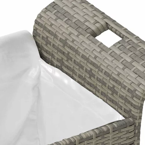  barna polyrattan kerti pad párnával 116 x 46 x 57 cm