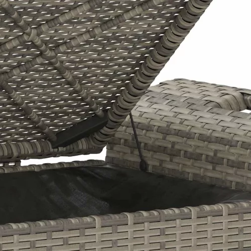  barna polyrattan kerti pad párnával 116 x 46 x 57 cm