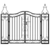  fekete kovácsoltvas kertkapu 121 x 8 x 100 cm 