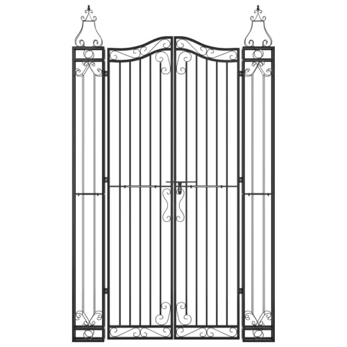  fekete kovácsoltvas kertkapu 121 x 8 x 200 cm 