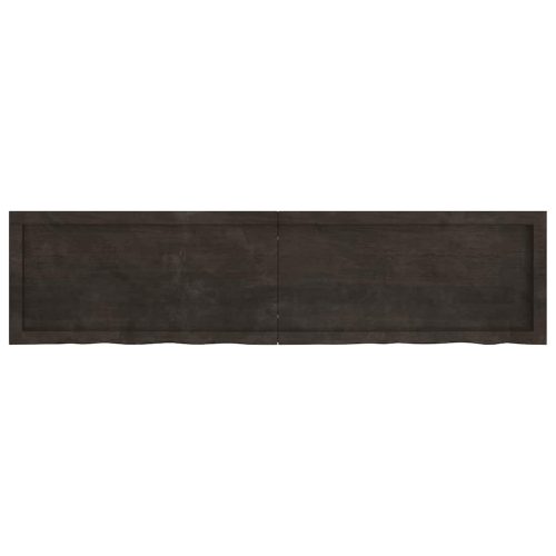  sötétbarna kezelt tömör tölgyfa fali polc 160 x 40 x (2-4) cm