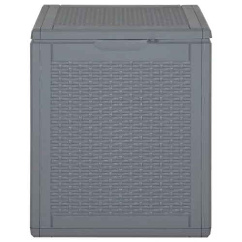 szürke PP rattan kerti tárolóláda 90 L