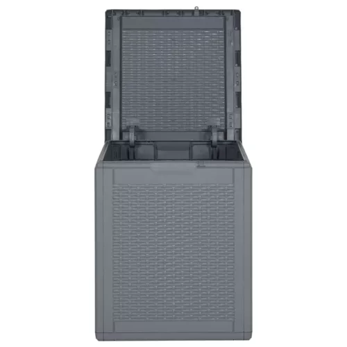  szürke PP rattan kerti tárolóláda 90 L