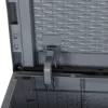  szürke PP rattan kerti tárolóláda 90 L