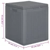  szürke PP rattan kerti tárolóláda 90 L