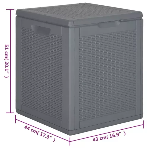  szürke PP rattan kerti tárolóláda 90 L