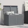  szürke PP rattan kerti tárolóláda 180 L